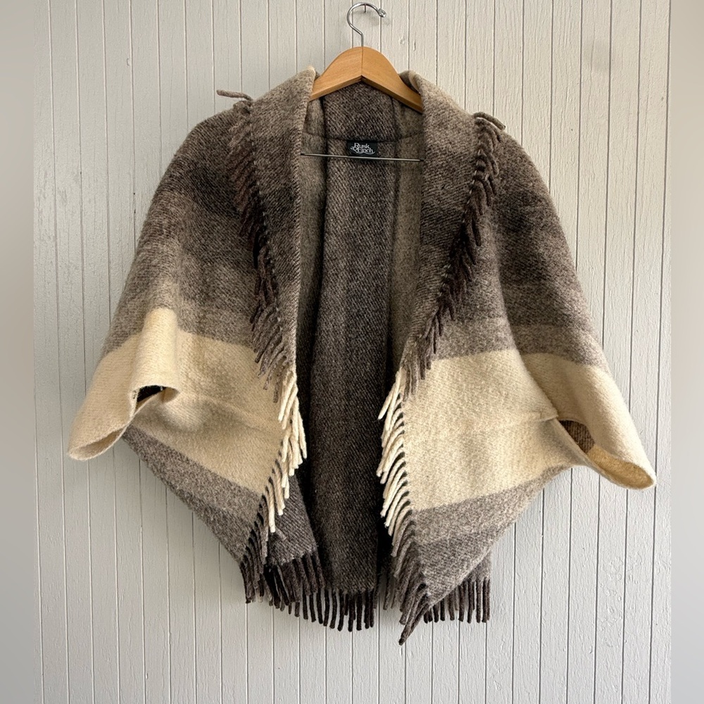 Rusk & Finch New Zealand Ombré Wool Poncho Cape